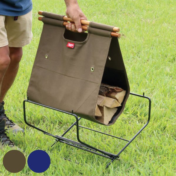 弘益 アウトドア 薪バッグ キャリー スタンド付 ログキャリー