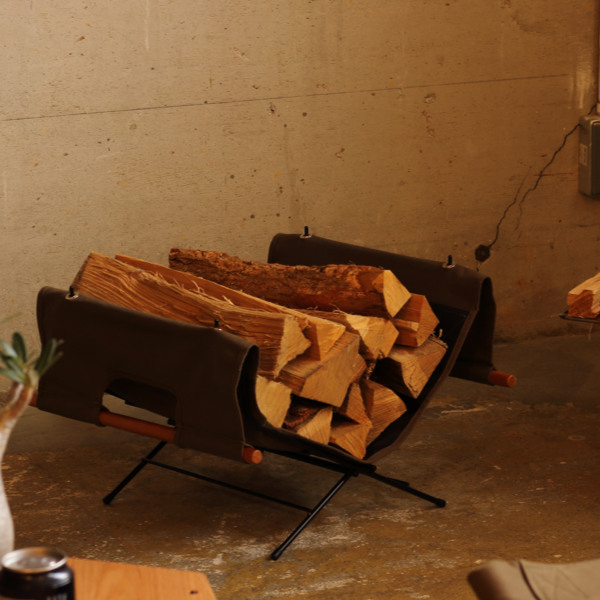 弘益 アウトドア 薪バッグ キャリー スタンド付 ログキャリー