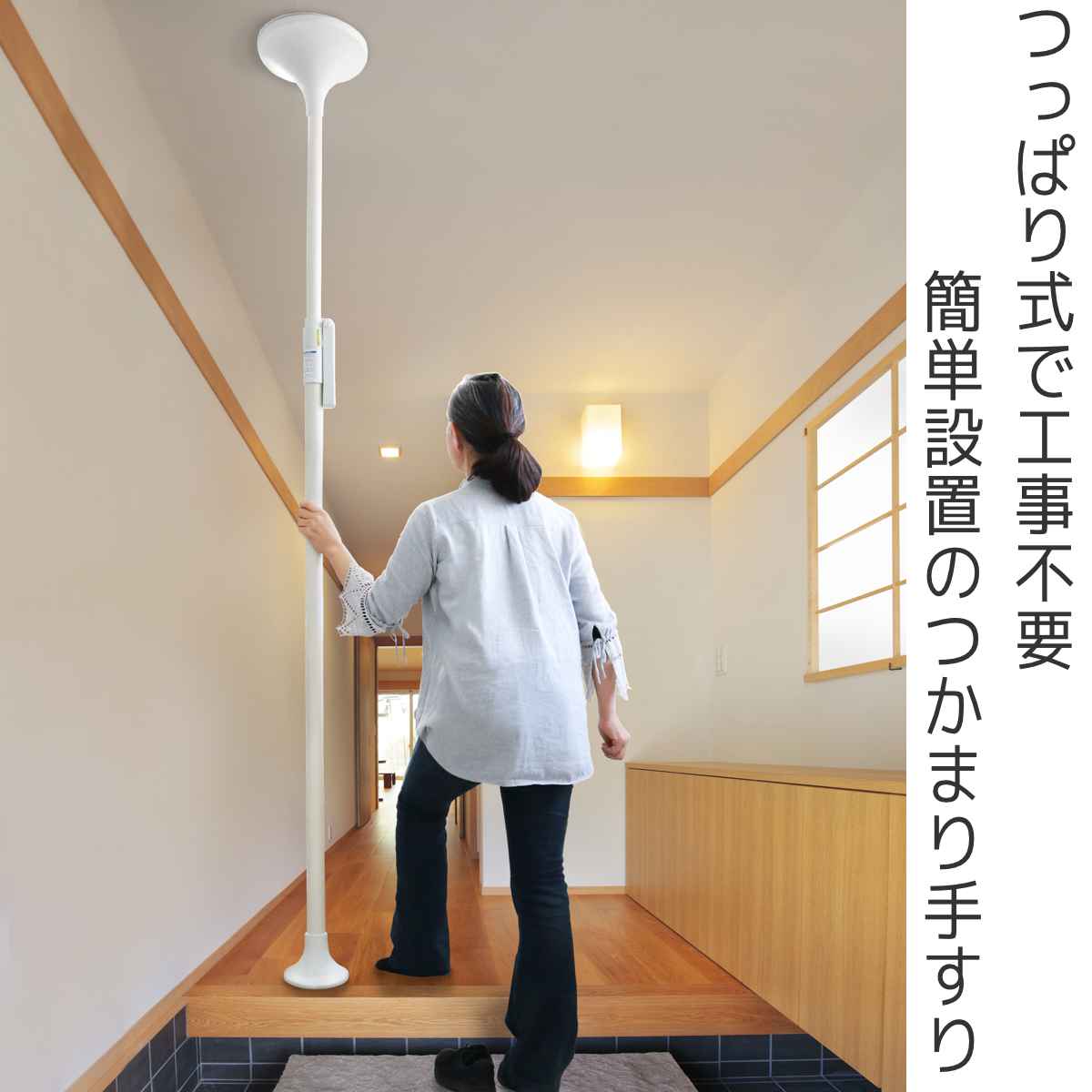 介護用手すり　2点 楽天市場】【玄関用手すり】 自在手すり ツインディ 両手すり・踏み台