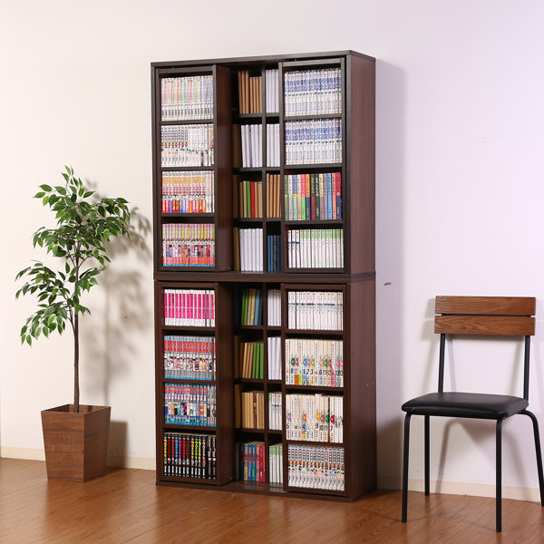 不二貿易（Fuji Boeki） スライド本棚 幅89cm 4段 ダブルスライド 大