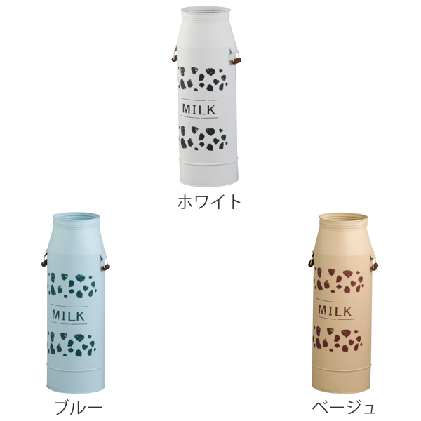 ヴィンテージホワイト蓋付きかなり大きなミルク缶傘立てガーデニング