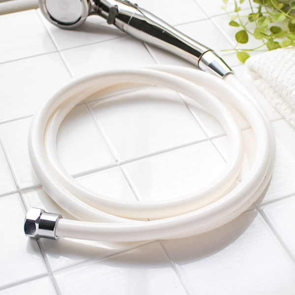 シャワーホース 1.8m アラミック 高耐久 抗菌シャワーホース ホワイト