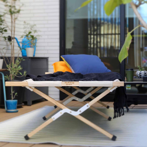 弘益 アウトドア コット ベッド ベンチ 木製 ウッド アペロ 幅190×奥行