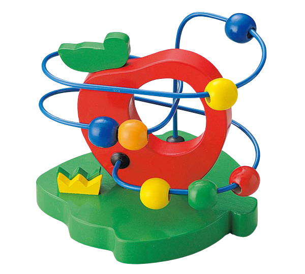 おもちゃ 知育玩具 木製 ベビー ビーズコースター りんご 1歳 （ 知育