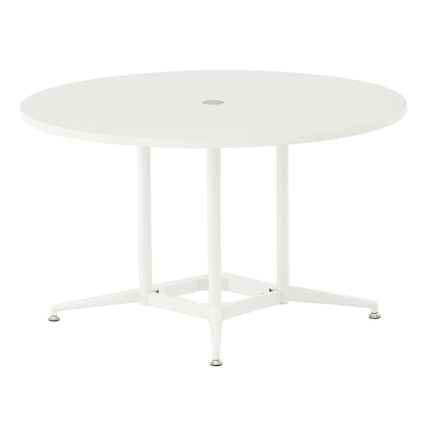 （法人限定） ラウンドテーブル 幅120cm 円型 テーブル 配線 ミーティング 会議 食堂 机 （...