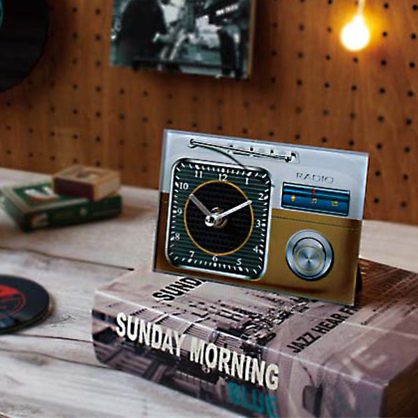 置き時計 アナログ レトロ ラジオ 時計 （ クロック 置時計 おしゃれ