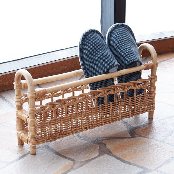 籐製 スリッパラック Breeze 幅49cm （ 玄関収納 スリッパホルダー