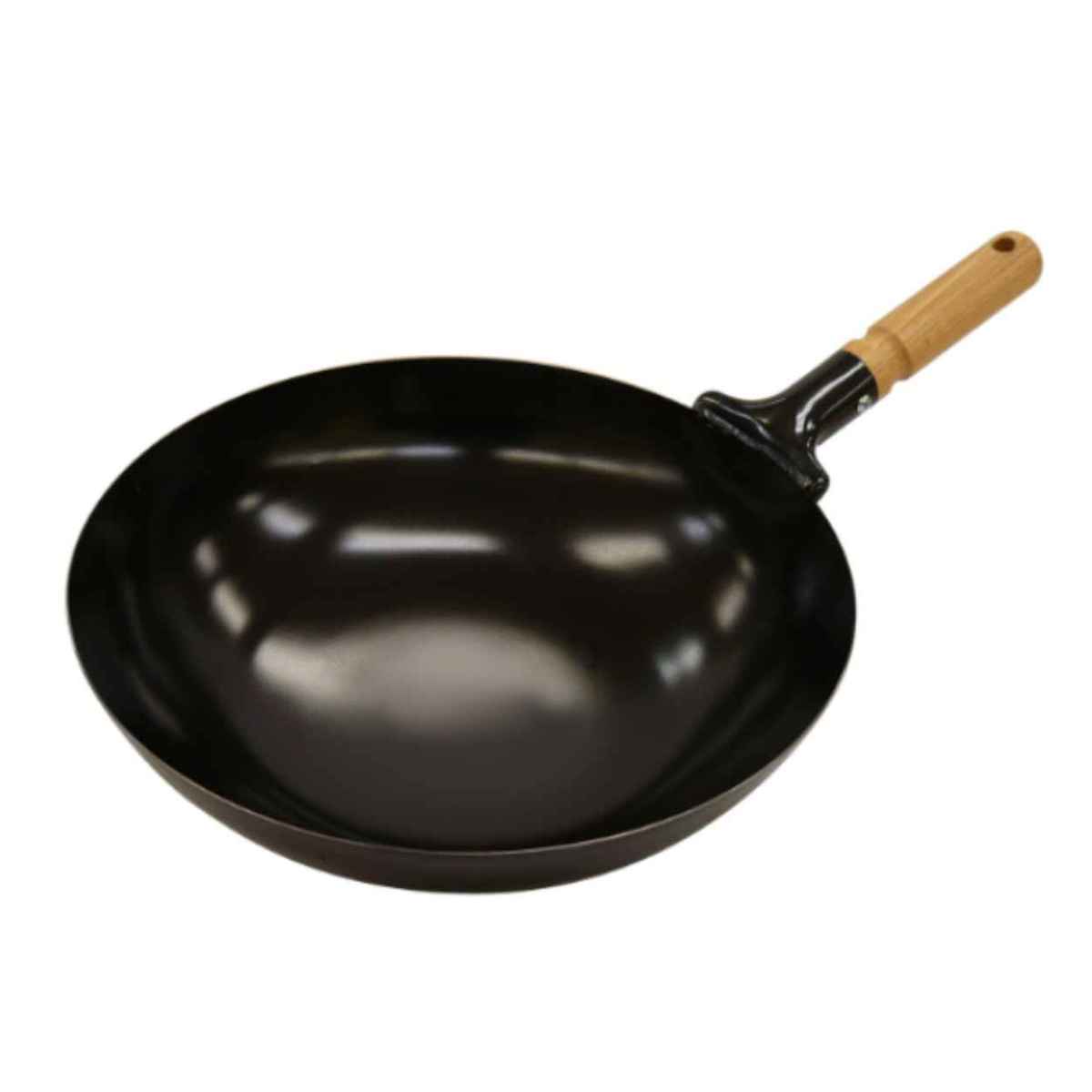 タマハシ 北京鍋 27cm ガス火専用 木柄 日本製 （ 中華鍋 鉄製