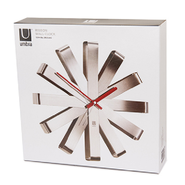 Umbra（アンブラ） 掛け時計 リボン 北欧 壁掛け （ 時計 壁掛け時計