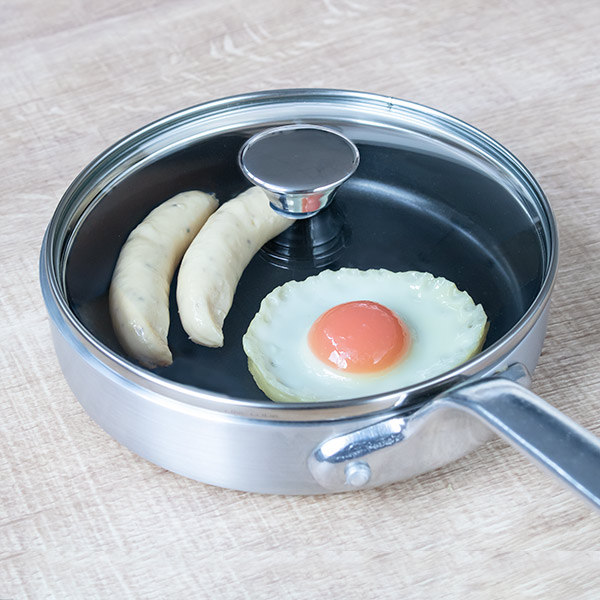 ガラス蓋 21cm ハムエッグパン用 中尾アルミ （ 蓋 フタ フライパン蓋