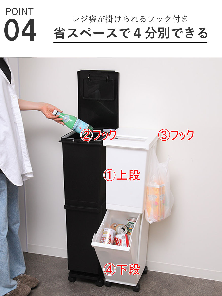 ゴミ箱 分別 36L 2段 ユニード 多分別ス...の詳細画像4