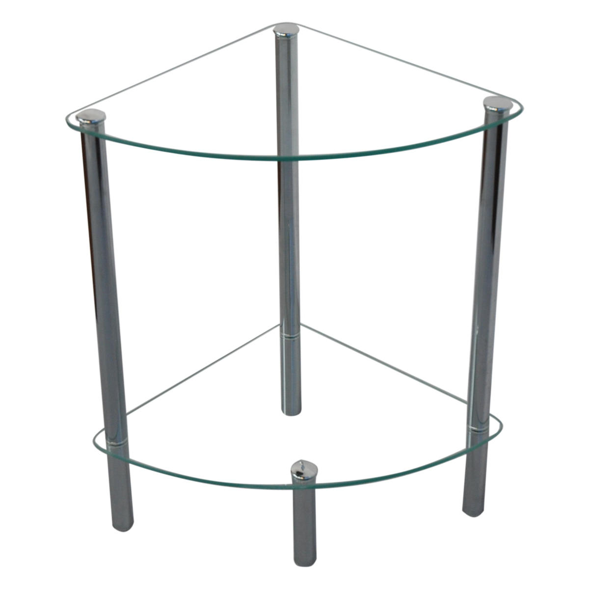 ミヤグチ企販 ガラスラック 2段 幅30cm コーナー型 スチール脚