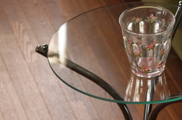 ガラステーブル 4段 サイドテーブル ガラス天板 回転 丸型 ディスプレイ テーブル サイドテーブル ガラス天板 ブラス （ カフェテーブル