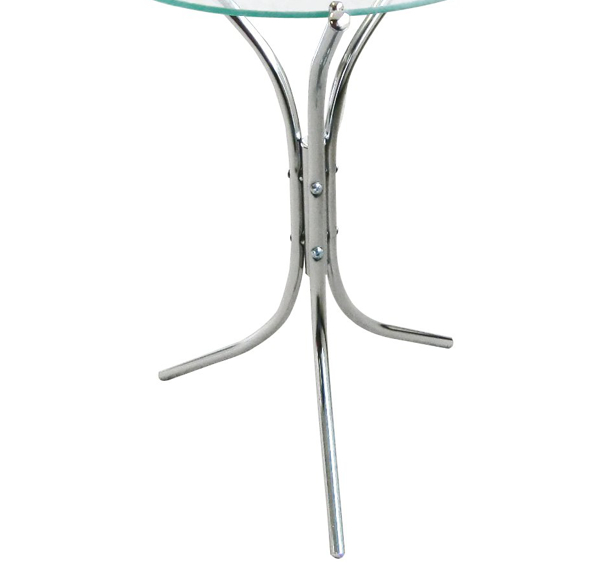 ミヤグチ企販 サイドテーブル 円型 ガラス天板 スチール脚 約直径32cm