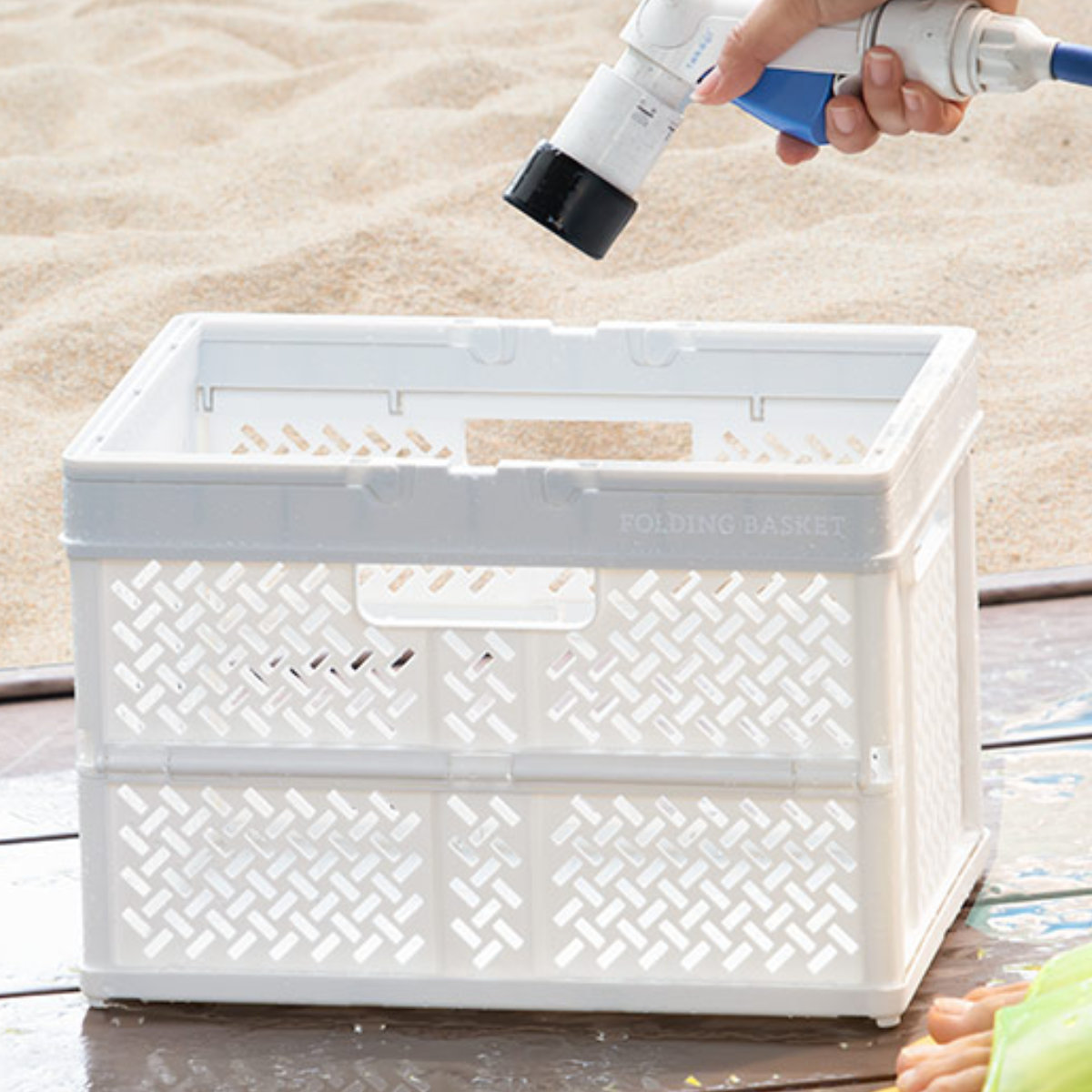 天馬 収納ボックス 幅46×奥行31×高さ28cm 折りたたみ カゴ バスケット