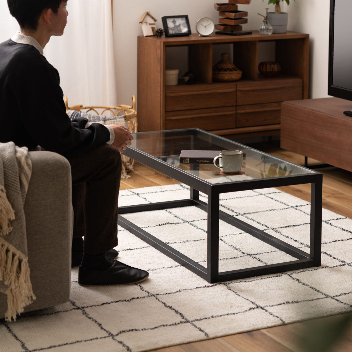 木製センターテーブル ガラス天板 楽天市場】センターテーブル ガラス天板 天然木 FOREST 幅84cm （ ロー