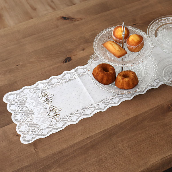 テーブルセンター 24cm×150cm 撥水加工 テーブルランナー レース