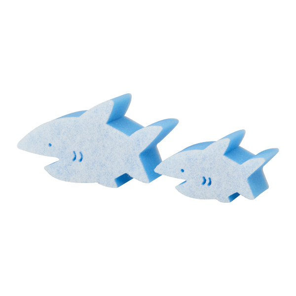 プッシュポップ サメ型 シリコン 青 水色 白 おもちゃ 子供 キッズ品 未使用 おもちゃ さめ スポンジ 安全 2歳 3歳 女の子 男の子 Clean Toy