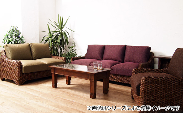 ソファ 2人掛け ウォーターヒヤシンス製 アジアン家具 LOTUS 幅126cm