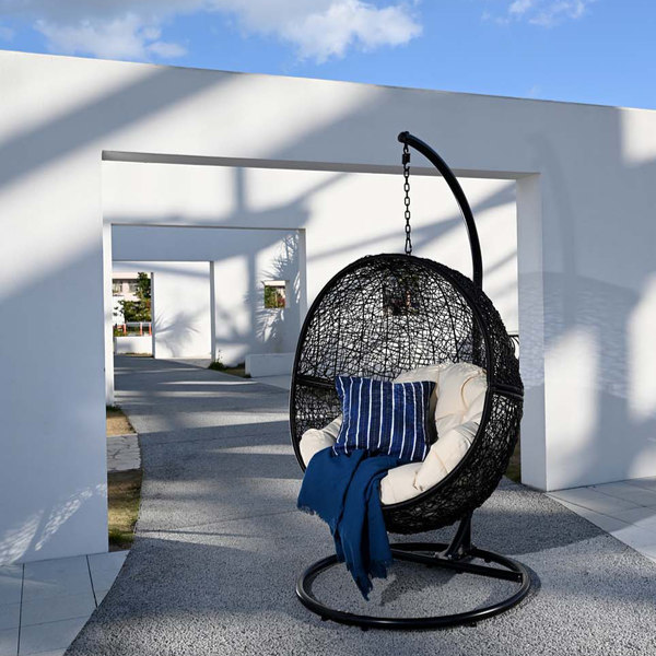 ハンギングチェア 1人用 アジアンリゾート風 クッション付 Breeze カゴ