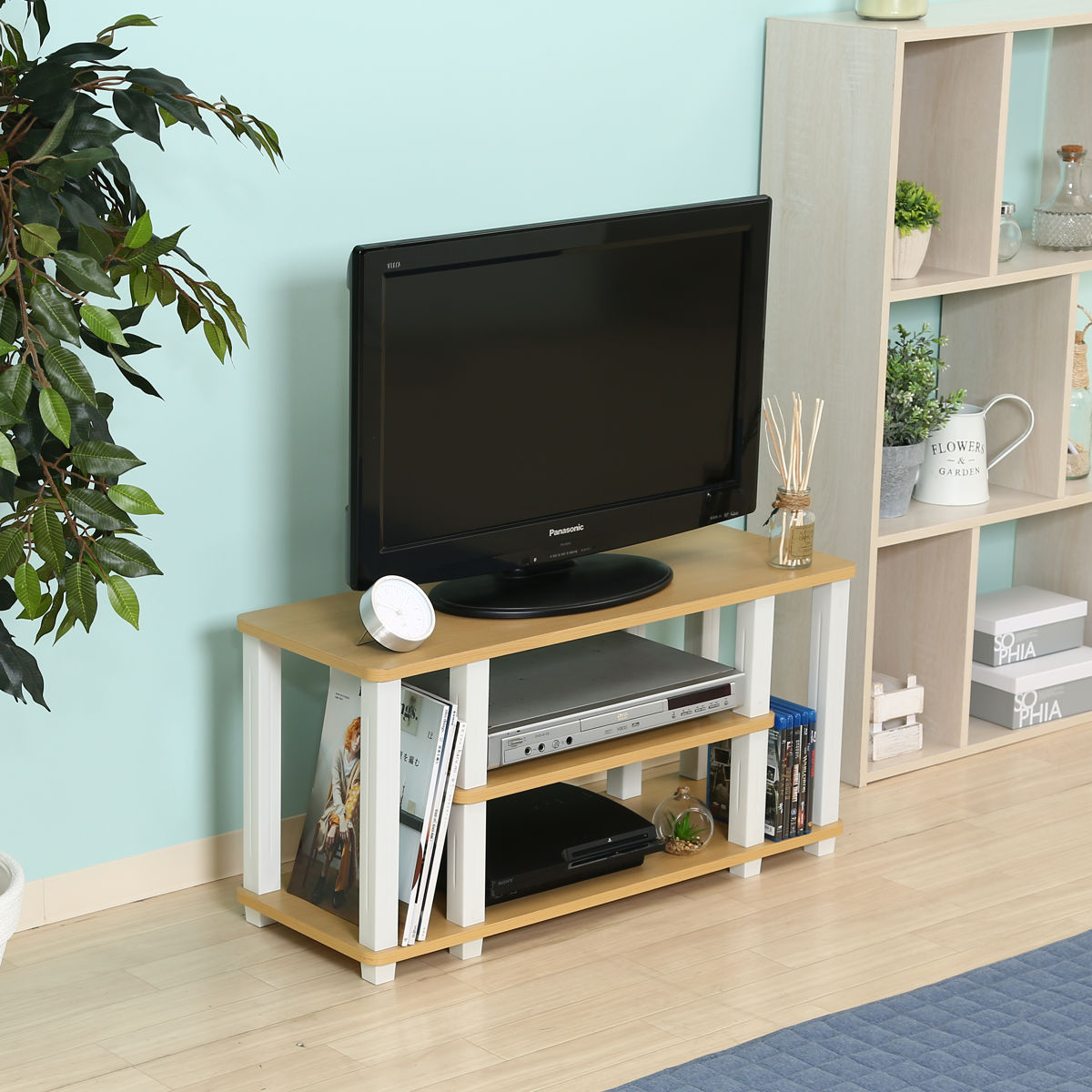 不二貿易（Fuji Boeki） テレビ台 幅80cm 工具不要 簡単組立