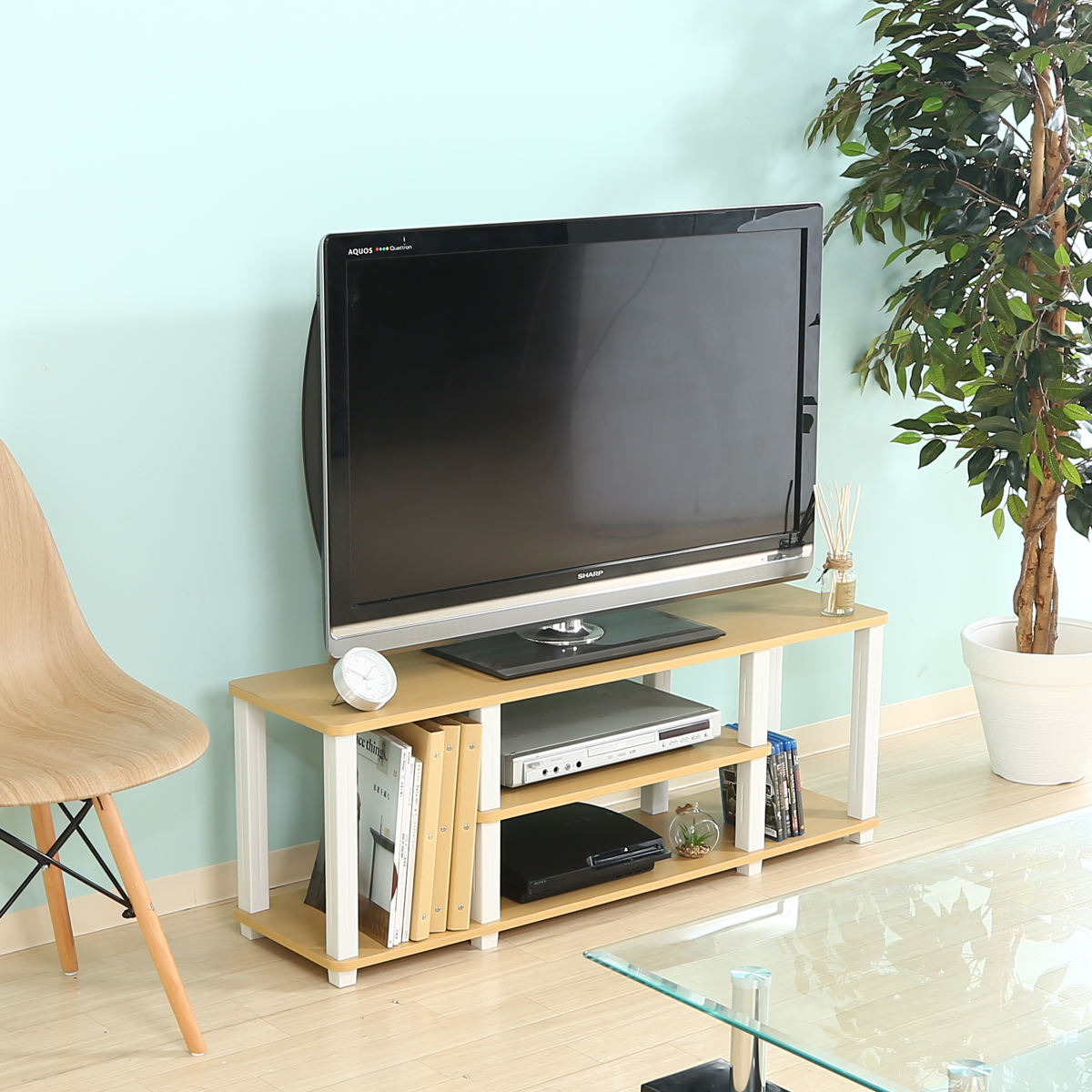 不二貿易（Fuji Boeki） テレビ台 幅111.5cm 工具不要 簡単組立