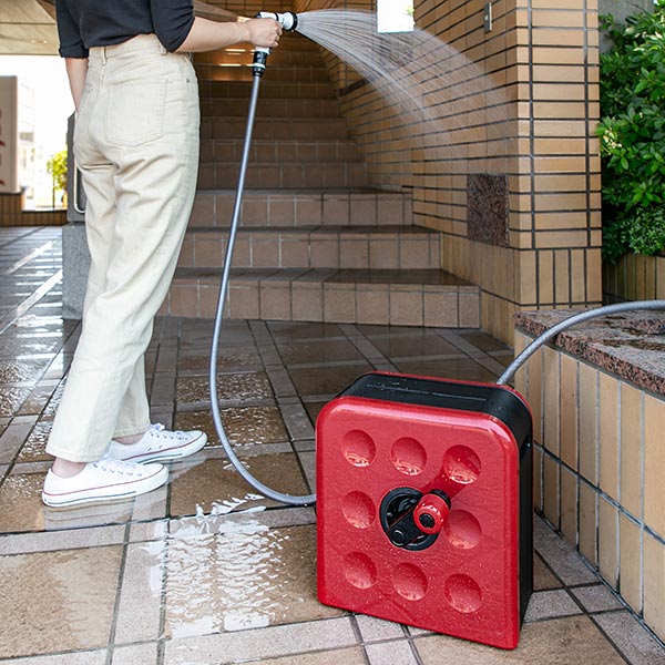 ホース ホースリール 20m 散水ホース カバー付き スリム S-BOXリール