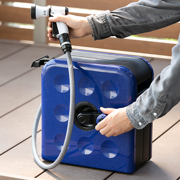 ホース ホースリール 20m 散水ホース カバー付き スリム S-BOXリール
