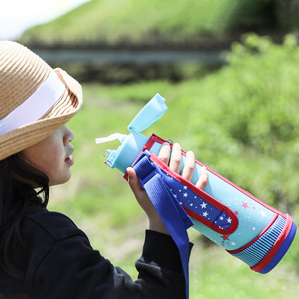 ダークブルー ハンドル付き水筒 ストローキャップ ピーコック魔法瓶工業 水筒 900ml ストロー ステンレス スポーツボトル