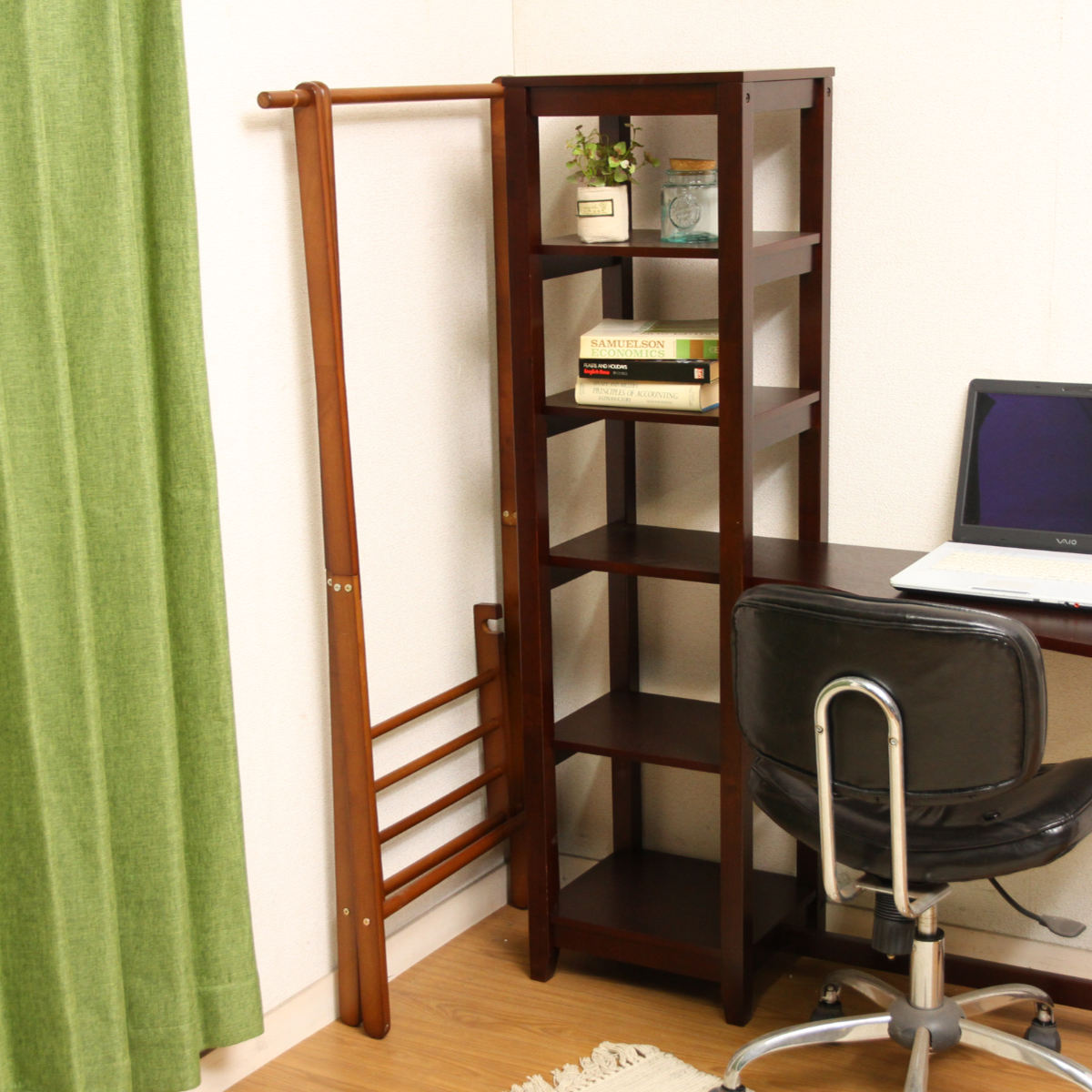 不二貿易（Fuji Boeki） ハンガーラック 幅80cm 折りたたみ式 天然木