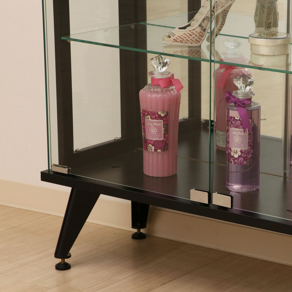 不二貿易（Fuji Boeki） ディスプレイラック 幅80cm 5段 背面ミラー 脚