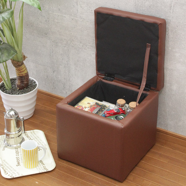 ミヤグチ企販 収納スツール 幅33cm スツール 収納 レザー調 椅子 腰掛