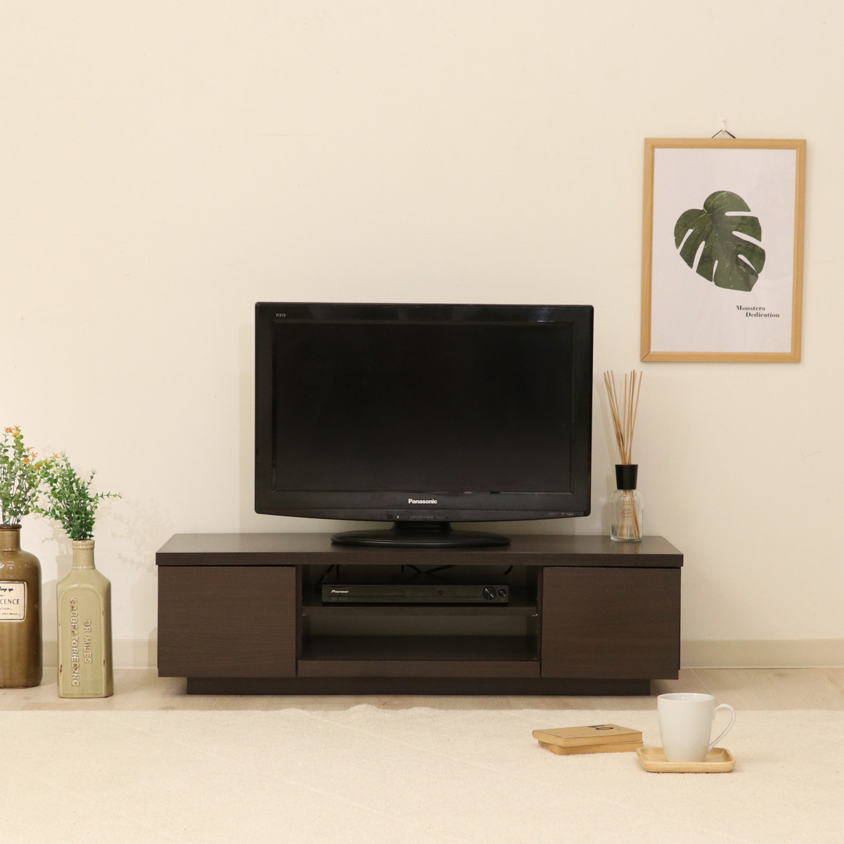 北欧風TV台100cm幅(ダークブラウン) 不二貿易（Fuji Boeki） テレビ台 幅100cm 40型対応 ローボード 北欧風