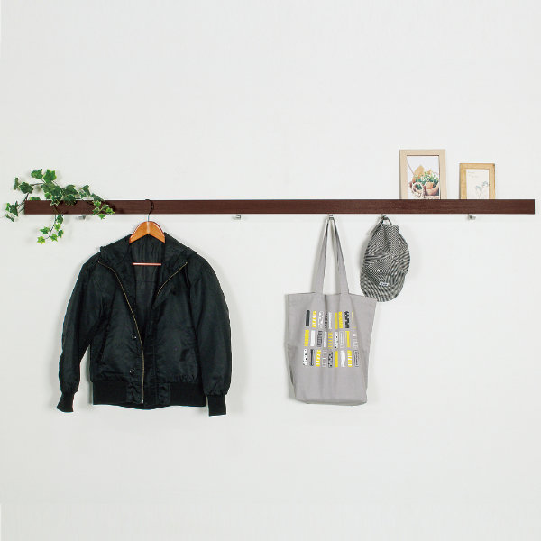 ラック 幅180cm 長押風 フック付き 壁掛け 壁面収納 レール （ フック