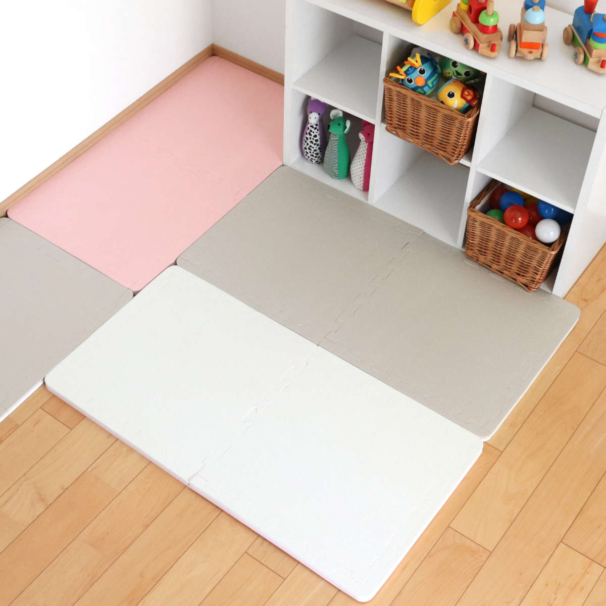 ジョイントマット 45×45cm 極厚 リバーシブル仕様 4枚組 ふち付き