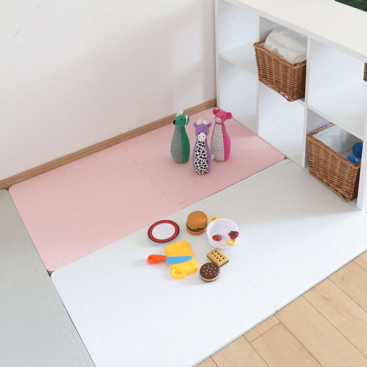 ジョイントマット 45×45cm 極厚 リバーシブル仕様 4枚組 ふち付き