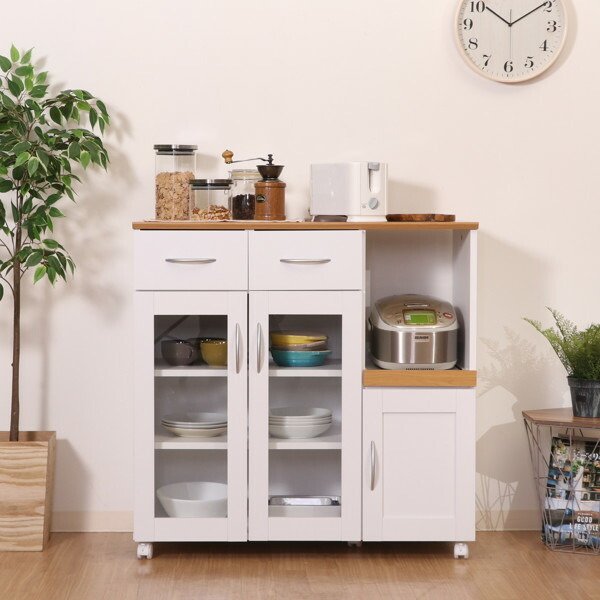 不二貿易（Fuji Boeki） キッチンカウンター 家電ラック キャスター