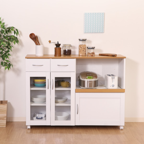 不二貿易（Fuji Boeki） キッチンカウンター 家電ラック キャスター