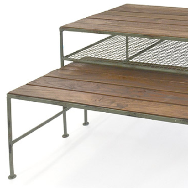 フラワースタンド ガーデンラック ペアテーブル アンティーク加工