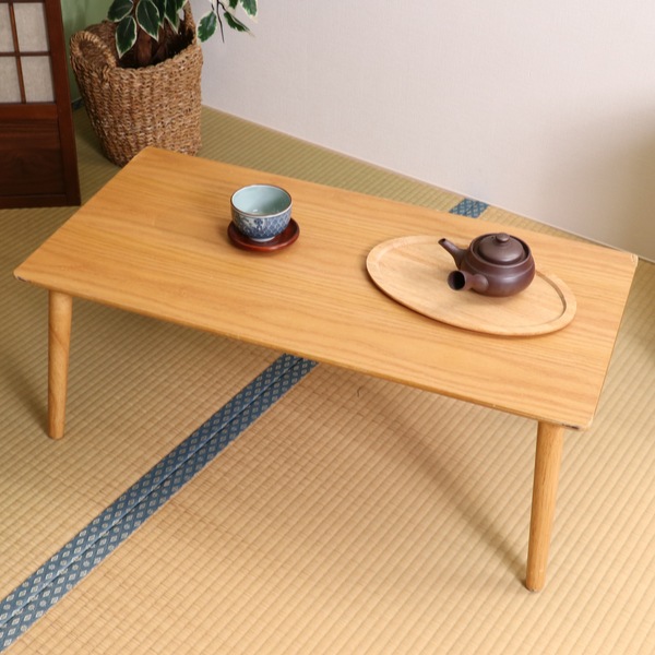 不二貿易（Fuji Boeki） ローテーブル 幅80cm 木製 突板 天然木