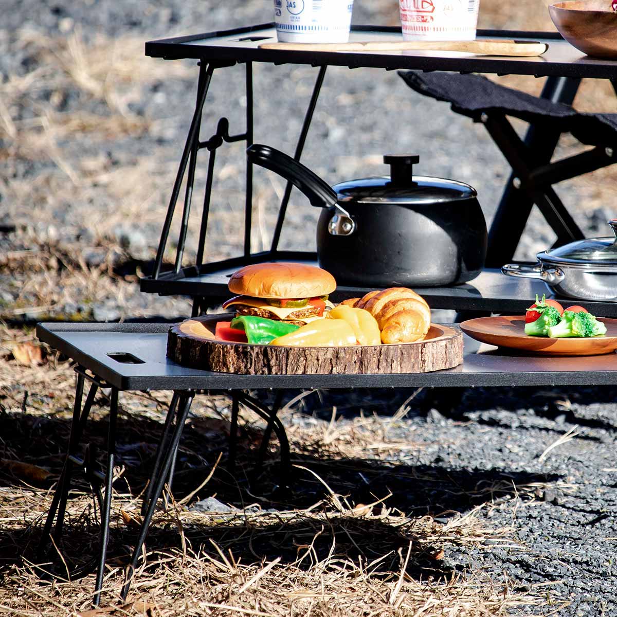 SANKA アウトドアラック ローテーブル シェルフ 2way 軽量 ベリアス