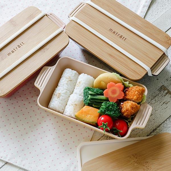 正和 弁当箱 1段 550ml 抗菌 竹蓋 長角 ディッシュランチ モースレ