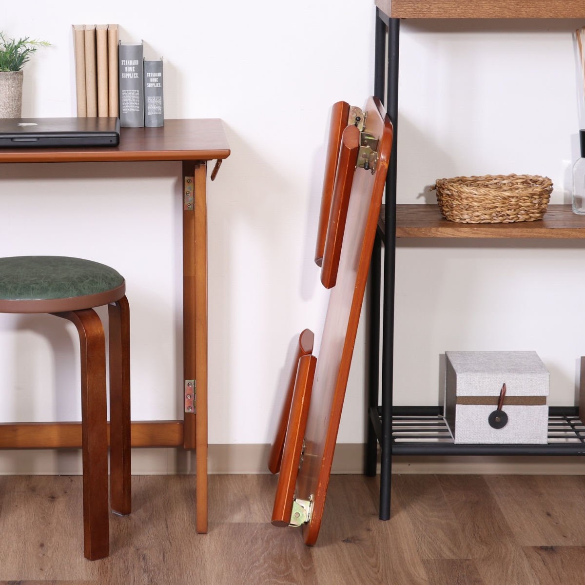 不二貿易（Fuji Boeki） 折れ脚テーブル 幅75cm 木製 ローテーブル