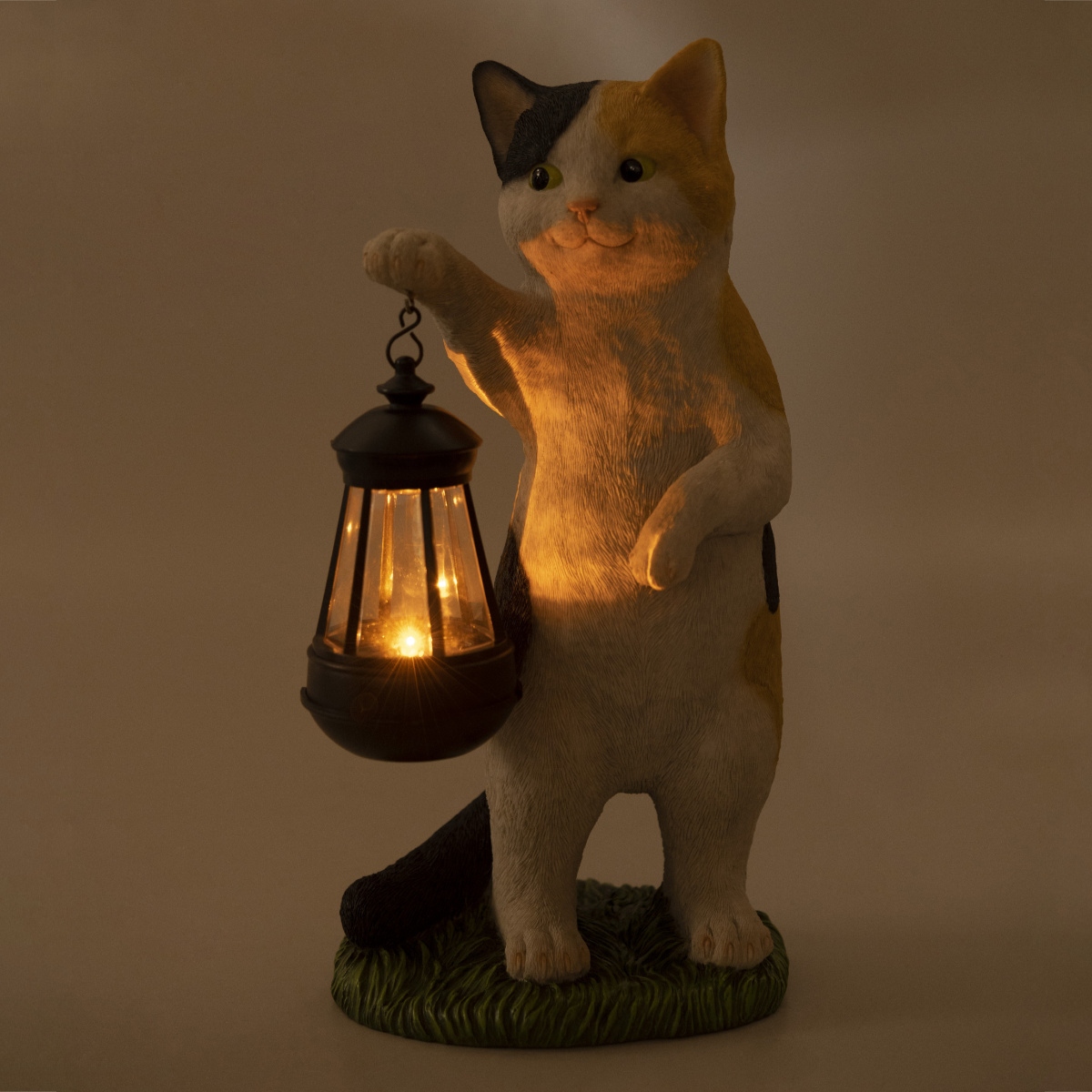 ガーデンオーナメント CATミケ ソーラーオーナメント 光センサー LED