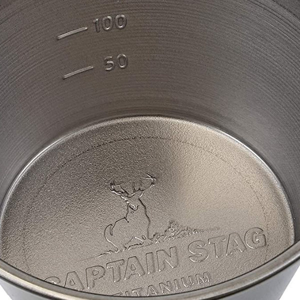 アウトドア シェラカップ 210ml チタン製 ミニシェラスタッキングカップ キャプテンスタッグ CAPTAIN STAG （ 目盛り付き 計量 食器  チタン カップ コップ ）