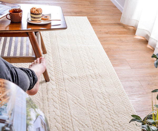 HAGiHARA（萩原） ラグ 185×185cm ラグマット 日本製 綿100％ 高機能