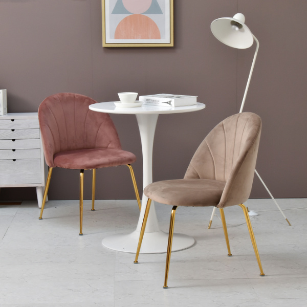 チェア 座面高42cm ベロア 姫系 おしゃれ 貝殻 シェル かわいい 椅子