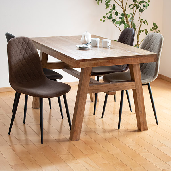 ダイニングチェア 座面高42cm レザー調 ファブリック ダイヤステッチ