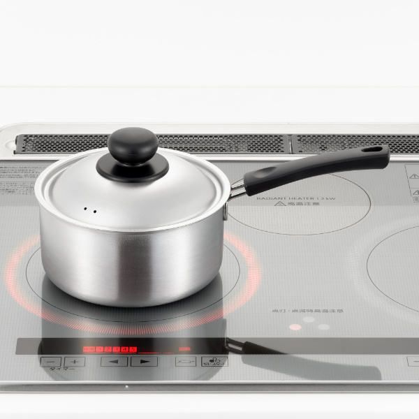 ヨシカワ 片手鍋 16cm IH対応 蓋付き COOK EASY 日本製 （ ガス火対応