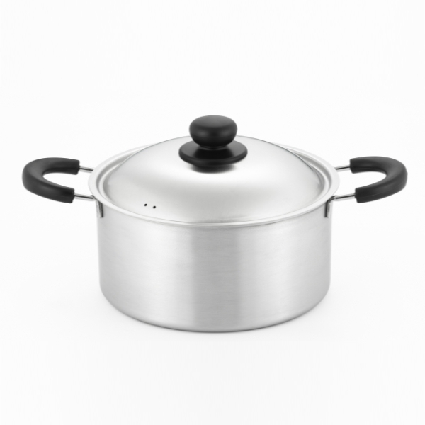 ヨシカワ 両手鍋 22cm IH対応 蓋付き COOK EASY 日本製 （ ガス火対応